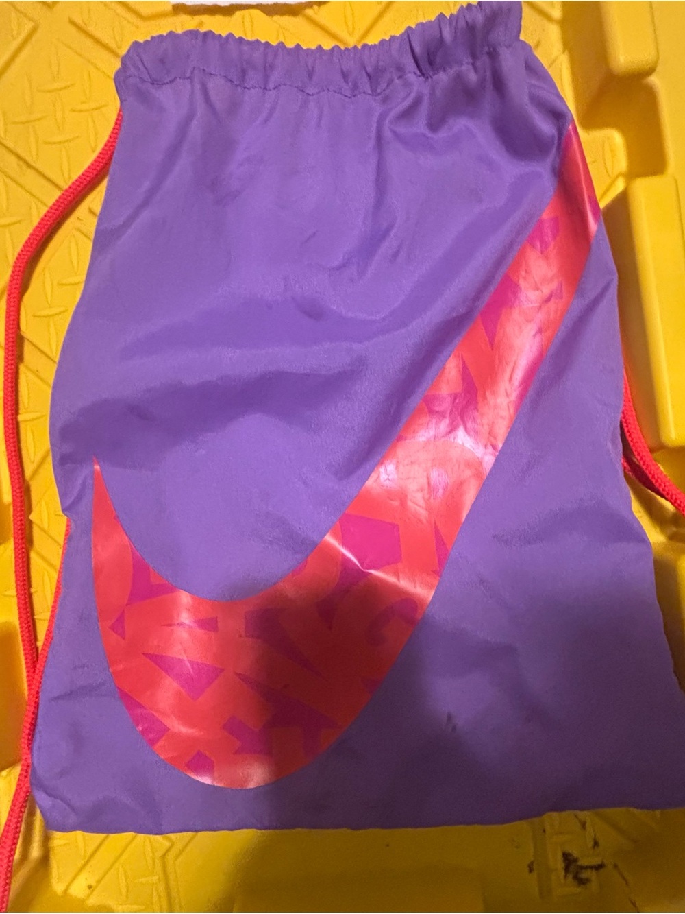 Nike Purple Bag with Pink Accent and Black Swoosh